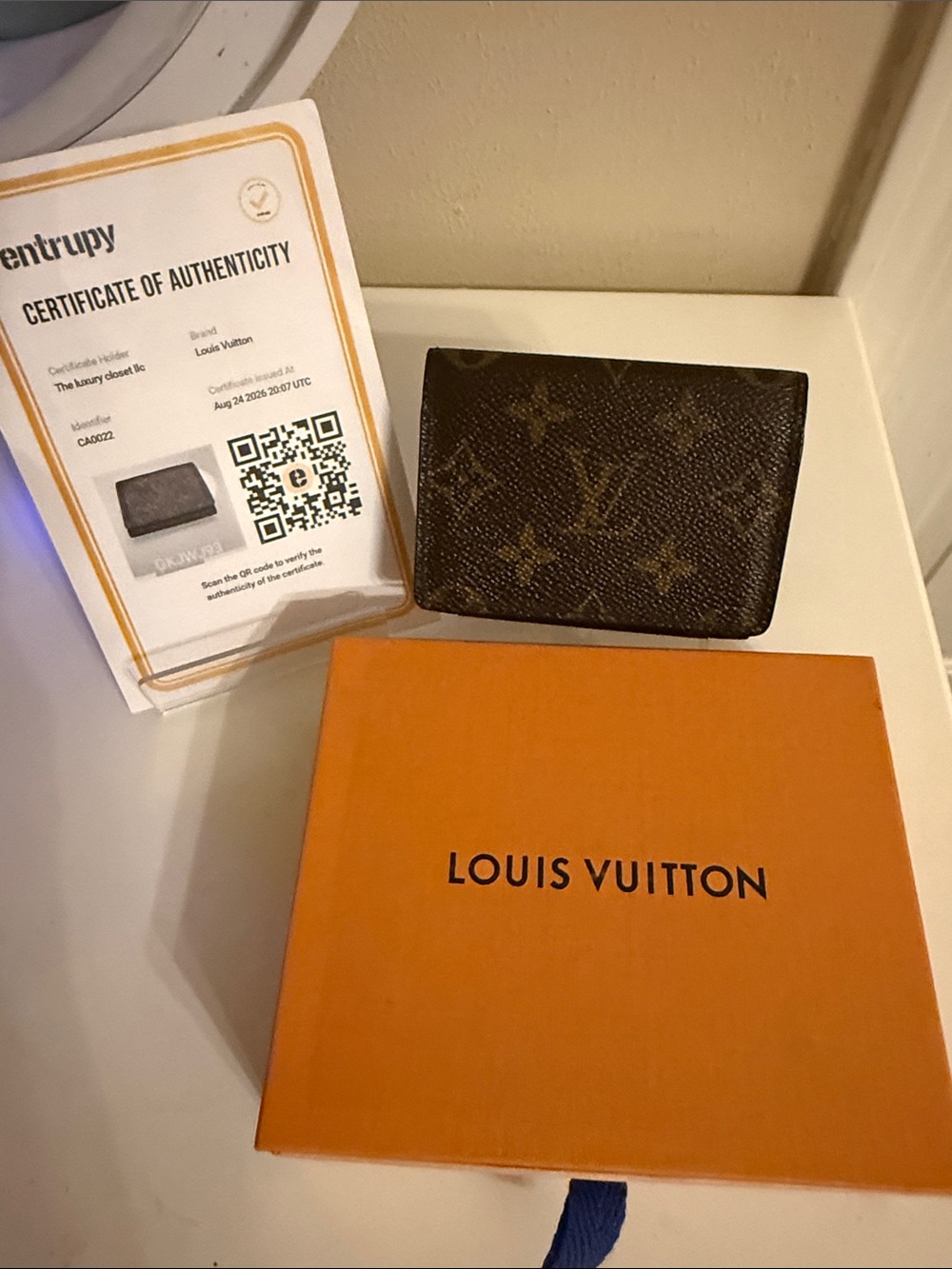 Louis Vuitton Brown Monogram Card Holder-COA